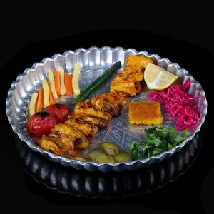 جوجه کباب با استخوان یک سیخ آویشن
